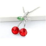 Súprava šperkov v tvare čerešne, Bright Siam, zdobená kryštálmi Swarovski