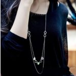 Dlhý dvojitý náhrdelník, zdobený kryštálmi Swarovski