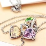 Dlhý dvojitý náhrdelník, zdobený kryštálmi Swarovski