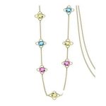 Dlhý náhrdelník s kvetinovým vzorom, zdobený kryštálmi Swarovski