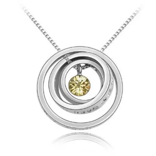 Sústredný okrúhly náhrdelník, Jonquil, zdobený kryštálmi Swarovski