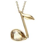 Náhrdelník s príveskom s notami, zdobený kryštálmi Swarovski