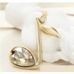 Náhrdelník s príveskom s notami, zdobený kryštálmi Swarovski