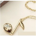 Náhrdelník s príveskom s notami, zdobený kryštálmi Swarovski