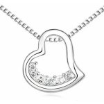 Náhrdelník so srdiečkovým príveskom, Rhodium