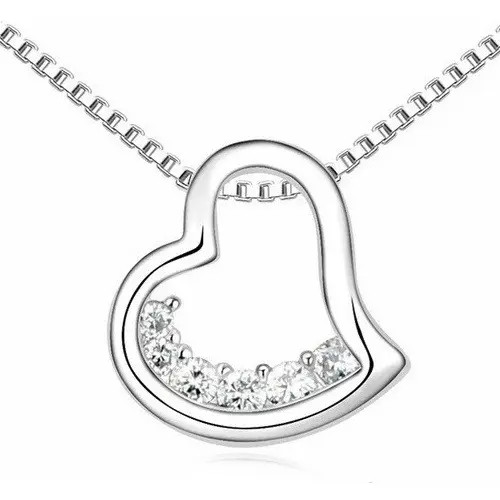 Náhrdelník so srdiečkovým príveskom, Rhodium