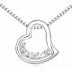 Náhrdelník so srdiečkovým príveskom, Rhodium