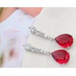 Súprava šperkov v tvare kvapky, indická ružová