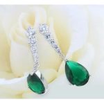 Súprava šperkov v tvare kvapky, zelená