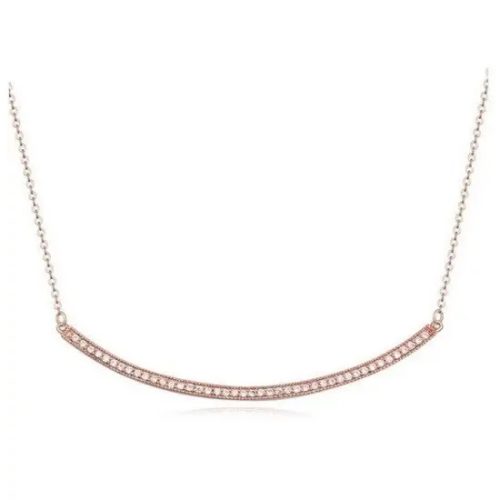 Zahnutý náhrdelník s príveskom, Rosegold, ružové zlato