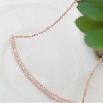 Zahnutý náhrdelník s príveskom, Rosegold, ružové zlato