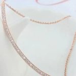 Zahnutý náhrdelník s príveskom, Rosegold, ružové zlato