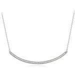 Zahnutý náhrdelník s príveskom, rhodium