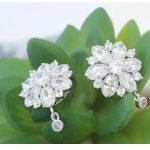 Luxusná súprava šperkov v tvare kvetu, Rhodium