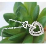 Dvojitý náhrdelník v tvare srdca, Crystal