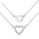Náhrdelník s dvojitou retiazkou srdiečko, rhodium