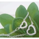 Náhrdelník s dvojitou retiazkou srdiečko, rhodium