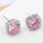 Zaoblená súprava šperkov, ružová