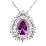 Náhrdelník s príveskom z vodnej kvapky, ametyst