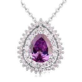 Náhrdelník s príveskom z vodnej kvapky, ametyst