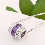 Perlový náhrdelník s príveskom, ametyst