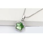 Súprava šperkov slivkový kvet, Peridot zelená, zdobená kryštálmi Swarovski
