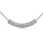 Zaoblený valcový náhrdelník, Rhódium