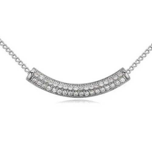 Zaoblený valcový náhrdelník, Rhódium