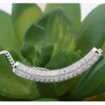 Zaoblený valcový náhrdelník, Rhódium