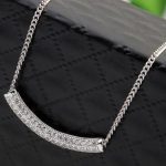 Zaoblený valcový náhrdelník, Rhódium