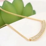 Zaoblený cylindrický náhrdelník, trblietavé zlato