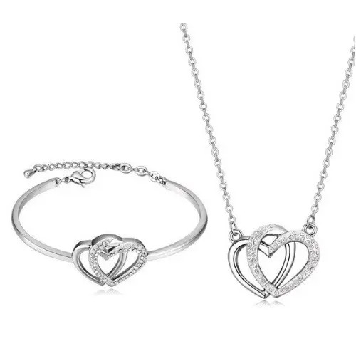 Súprava šperkov s dvojitým srdcom, Kristály