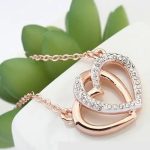 Súprava šperkov s dvojitým srdcom, trblietavé zlato