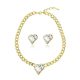 Súprava šperkov srdiečka, biela, zdobená kryštálmi Swarovski
