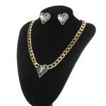 Súprava šperkov Srdiečko, Sivá, zdobená kryštálmi Swarovski