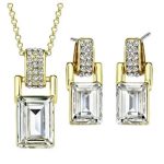 Súprava kockových šperkov, zdobená kryštálmi Swarovski