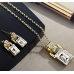 Súprava kockových šperkov, zdobená kryštálmi Swarovski