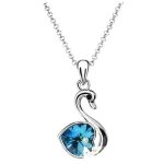 Náhrdelník s príveskom labuť, Crystal BBL, zdobený kryštálmi Swarovski