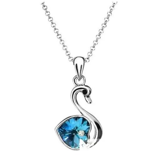 Náhrdelník s príveskom labuť, Crystal BBL, zdobený kryštálmi Swarovski