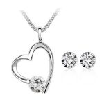 Súprava šperkov s príveskom srdiečko, Crystal, zdobená kryštálmi Swarovski