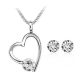 Súprava šperkov s príveskom srdiečko, Crystal, zdobená kryštálmi Swarovski