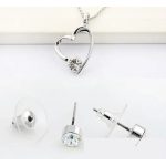 Súprava šperkov s príveskom srdiečko, Crystal, zdobená kryštálmi Swarovski