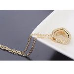 Náhrdelník s príveskom s dvojitým srdcom, pozlátený 18K zlatom