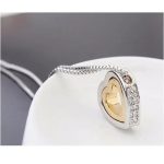 Náhrdelník s dvojitým srdcom, 18K zlato a ródium