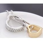 Náhrdelník s dvojitým srdcom, 18K zlato a ródium