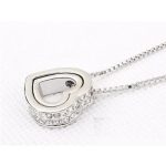 Náhrdelník s dvojitým srdiečkom, Rhodium