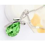 Náhrdelník s príveskom, Peridot, zdobený kryštálmi Swarovski