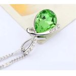 Náhrdelník s príveskom, Peridot, zdobený kryštálmi Swarovski