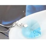 Náhrdelník s príveskom srdiečko, Aquamarine, zdobený kryštálmi Swarovski