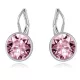 Mini pearcing náušnice, Svetloružová, ozdobené krištáľmi Swarovski